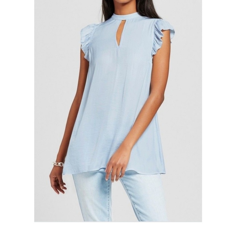 Mossimo High Neck Ruffle Sleeve Tank Top